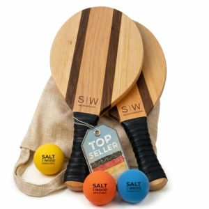 Beachball-Set Salt On Wood Frescobol Set mit 2 Schlägern und 3 Bällen