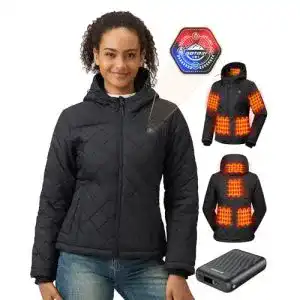 Beheizbare Damenjacke Gotobi mit 12V Powerbank und 8 Heizzonen