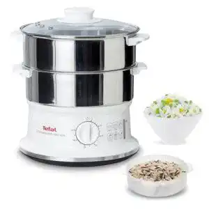 Dampfgarer Tefal VC1451 mit 2 Edelstahlbehältern und 6L Volumen