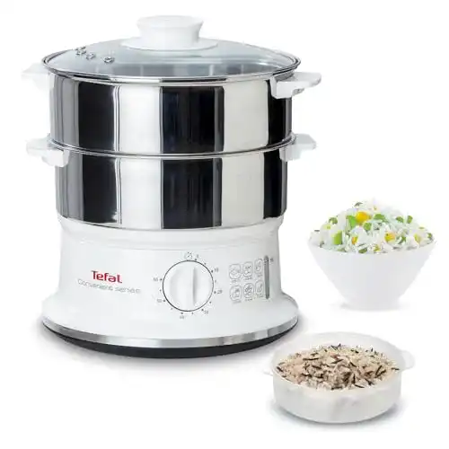 Dampfgarer Tefal VC1451 mit 2 Edelstahlbehältern und 6L Volumen