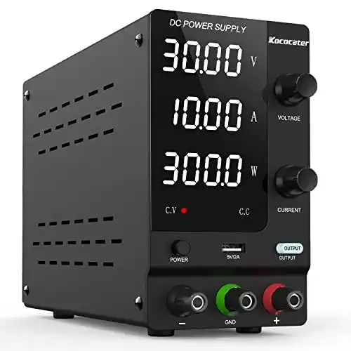 Labornetzgerät IKococater 0-30V, 0-10A DC Netzteil mit LED-Anzeige