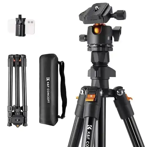 Reisestativ K&F Concept K234A0 für Kamera und Handy, 163 cm