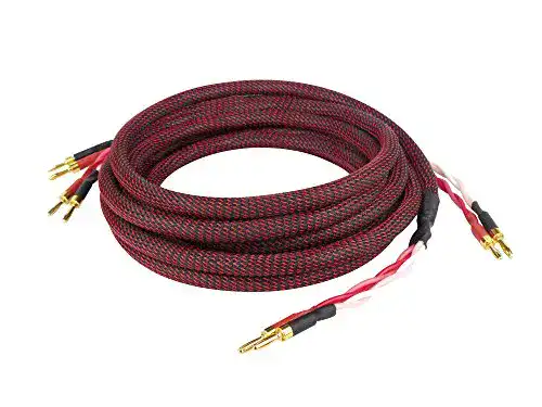 Dynavox Perfect Sound Lautsprecherkabel 3 m mit Bananensteckern, schwarz/rot