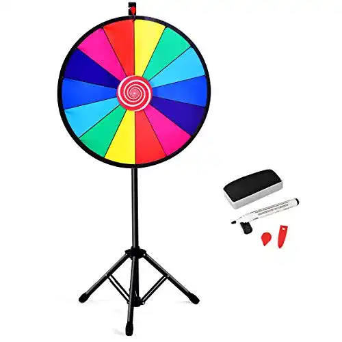 Glücksrad Relax4Life 24 Zoll mit Stativ für Lotterien und Spiele