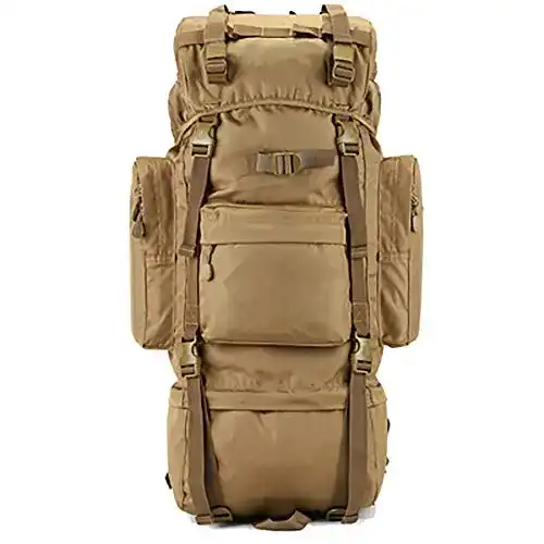Rucksack mit 100 Litern Volumen und internem Rahmen für Trekking