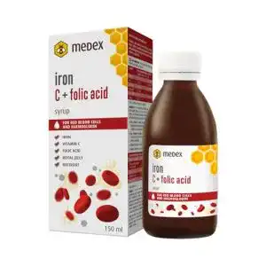 Flüssiges Eisenpräparat Medex mit Folsäure und Vitamin C, 150 ml