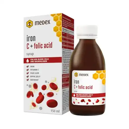Flüssiges Eisenpräparat Medex mit Folsäure und Vitamin C, 150 ml