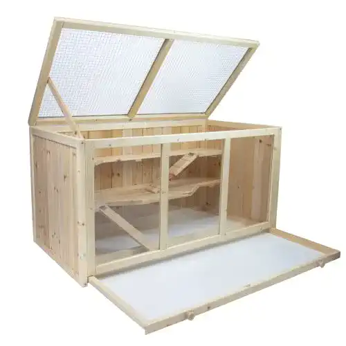 Hamsterkäfig Julido Maxi für Kleintiere mit 3 Etagen aus Holz