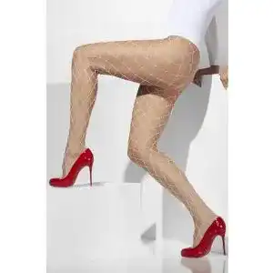 Netzstrumpfhose Smiffys in Weiß für Halloween und Karneval