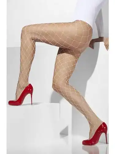 Netzstrumpfhose Smiffys in Weiß für Halloween und Karneval