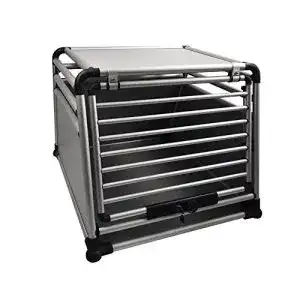 Hundetransportbox aus Aluminium von Nobby mit runden Ecken