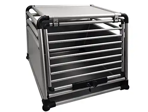 Hundetransportbox aus Aluminium von Nobby mit runden Ecken