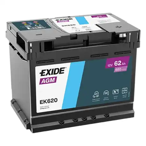 Exide Autobatterie 62 Ah 680 A/EN EK620 mit 242mm Länge