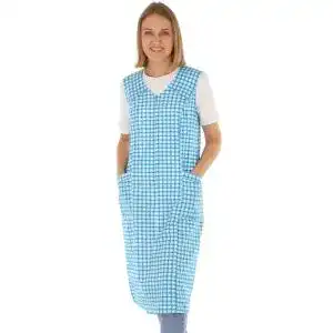 Kittelschürze mit Reißverschluss und Taschen für Damen in Türkis