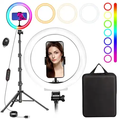 Ringlicht Miccye 10 Zoll RGB mit Stativ für kreative Beleuchtung