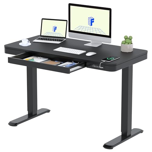 Höhenverstellbarer Schreibtisch mit LED-Höhenanzeige und USB-Anschluss