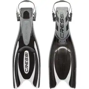 Cressi Herren Frog Plus Flossen BF205538 in schwarz/silber