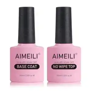 AIMEILI Base Coat und Top Coat UV LED Gel Nagellack im Set
