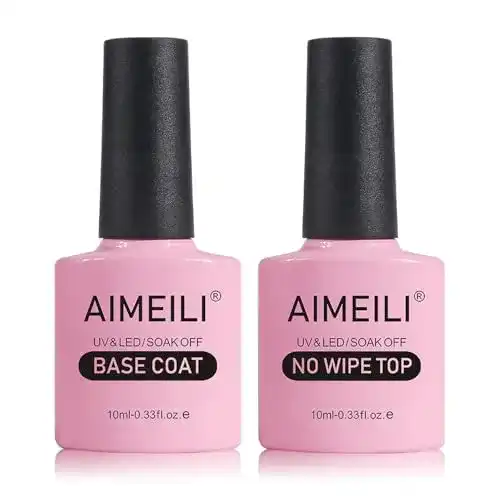 AIMEILI Base Coat und Top Coat UV LED Gel Nagellack im Set