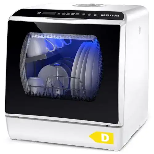 Karlxtom TDQR03A Mini Geschirrspüler für kleine Küchen