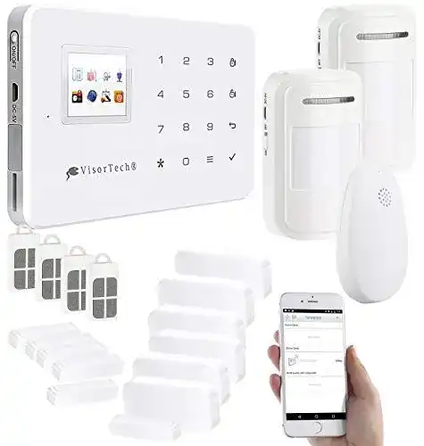 Funk-Alarmanlage VisorTech GSM Alarmmelder mit Smartphone-Steuerung