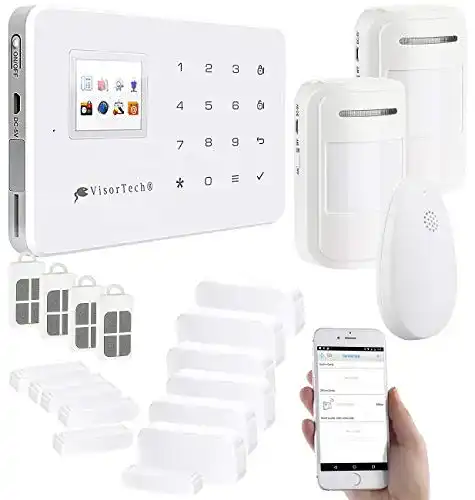 Funk-Alarmanlage VisorTech GSM Alarmmelder mit Smartphone-Steuerung