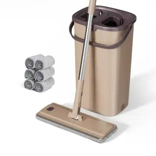 Wischmopp Masthome Bodenwischer Set mit Eimer und Mikrofaser-Pads