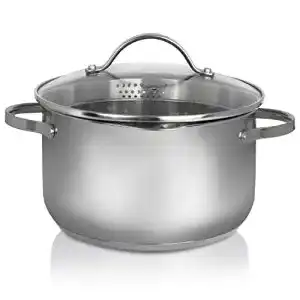 Edelstahl-Fleischtopf mit Ausguss von Krüger – 24 cm