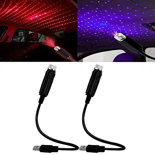 Auto Sternenhimmel Projektor 2 Stück USB Lichter für Auto und Zuhause