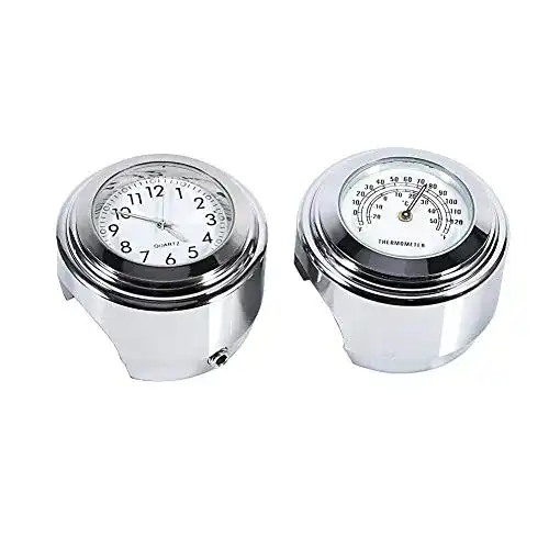 Motorrad-Uhr Universal für 7/8-1 Zoll Lenker mit Thermometer