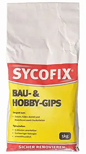 Modelliergips Sycofix für Bau- und Hobbyarbeiten zum Einsetzen von Dübeln