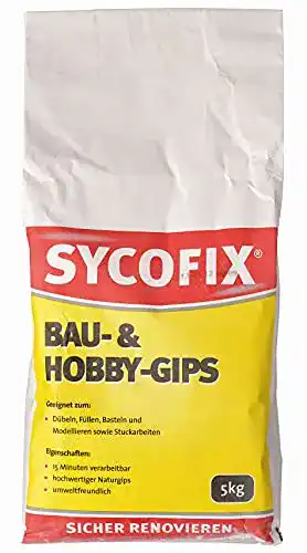 Modelliergips Sycofix für Bau- und Hobbyarbeiten zum Einsetzen von Dübeln