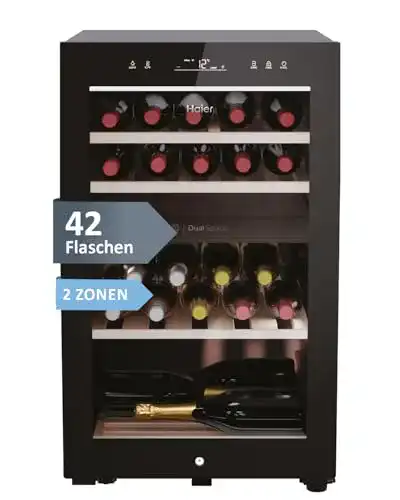 Weinkühlschrank 2 Zonen von Haier kleiner Weinklimaschrank 50 Serie 7