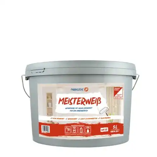 Wandfarbe Farbklecks24 Meisterweiß (versch. Größen), weiss (5L)