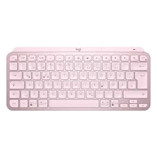 Logitech MX Keys Mini Kabellose Kompakt-Tastatur in Rosa