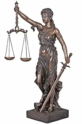 Justitia Statue Palazzo Int – Skulptur der Göttin Justitia aus Keramikmasse