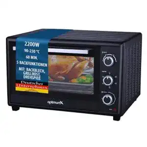 Minibackofen OptimumX 60 Liter mit Umluft und Drehspieß