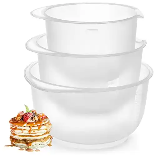 Plastikschüssel Set 3-teilig mit rutschfestem Boden und Ausgießer
