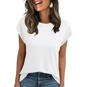 Weißes Damen T-Shirt mit Flügelärmeln von Airmood, lässig für den Sommer