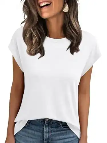 Weißes Damen T-Shirt mit Flügelärmeln von Airmood, lässig für den Sommer