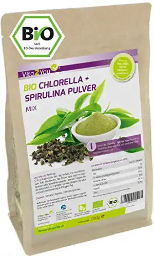 Bio Chlorella und Spirulina Mix Pulver von Vita2You