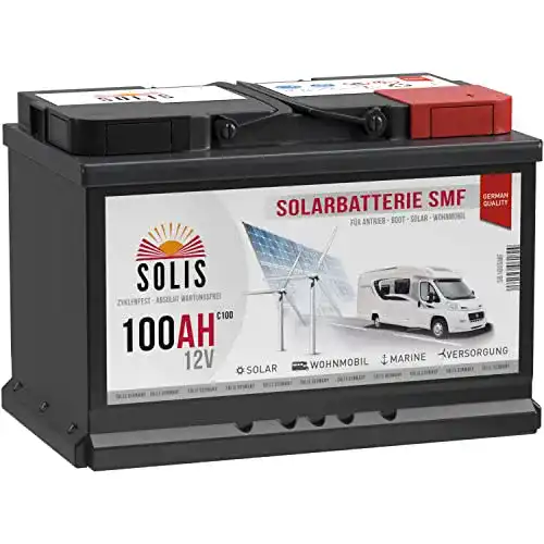 AGM-Batterie 100Ah von SOLIS für Solar- und Versorgungsanwendungen