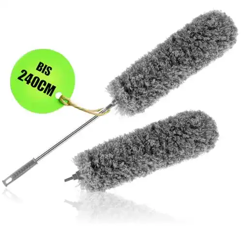 Staubwedel mit Teleskopstiel und Ersatzkopf von com-four