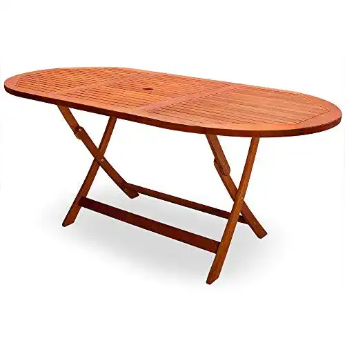 Gartentisch aus Holz, klappbar und wetterfest, 160x85cm