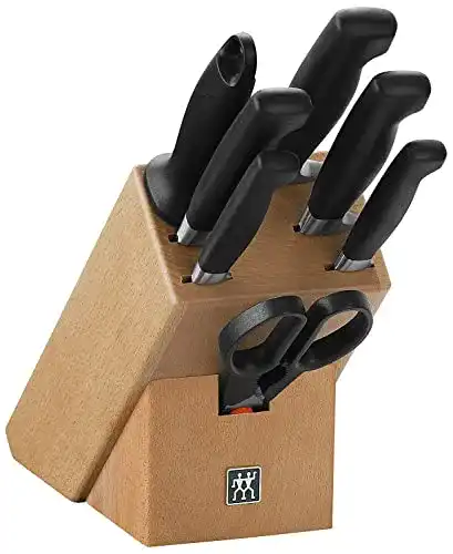 Messerblock Zwilling Vier Sterne, 8-teilig aus Holz mit verschiedenen Messern