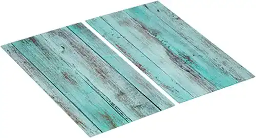 Herdabdeckplatten Glasabdeckplatten Blue Wood 2er Set