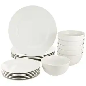 Tafelservice von Amazon Basics, 18-teiliges Geschirrset