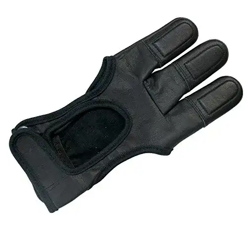 Bogenschießhandschuh Eltoro Ebony (S Small) Leder, 3-Finger, atmungsaktiv