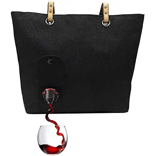 Shopper Tasche PortoVino Tragetasche Schwarz, Segeltuchtasche