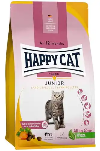 Happy Cat Trockenfutter Young Junior Land mit Geflügel 4 kg